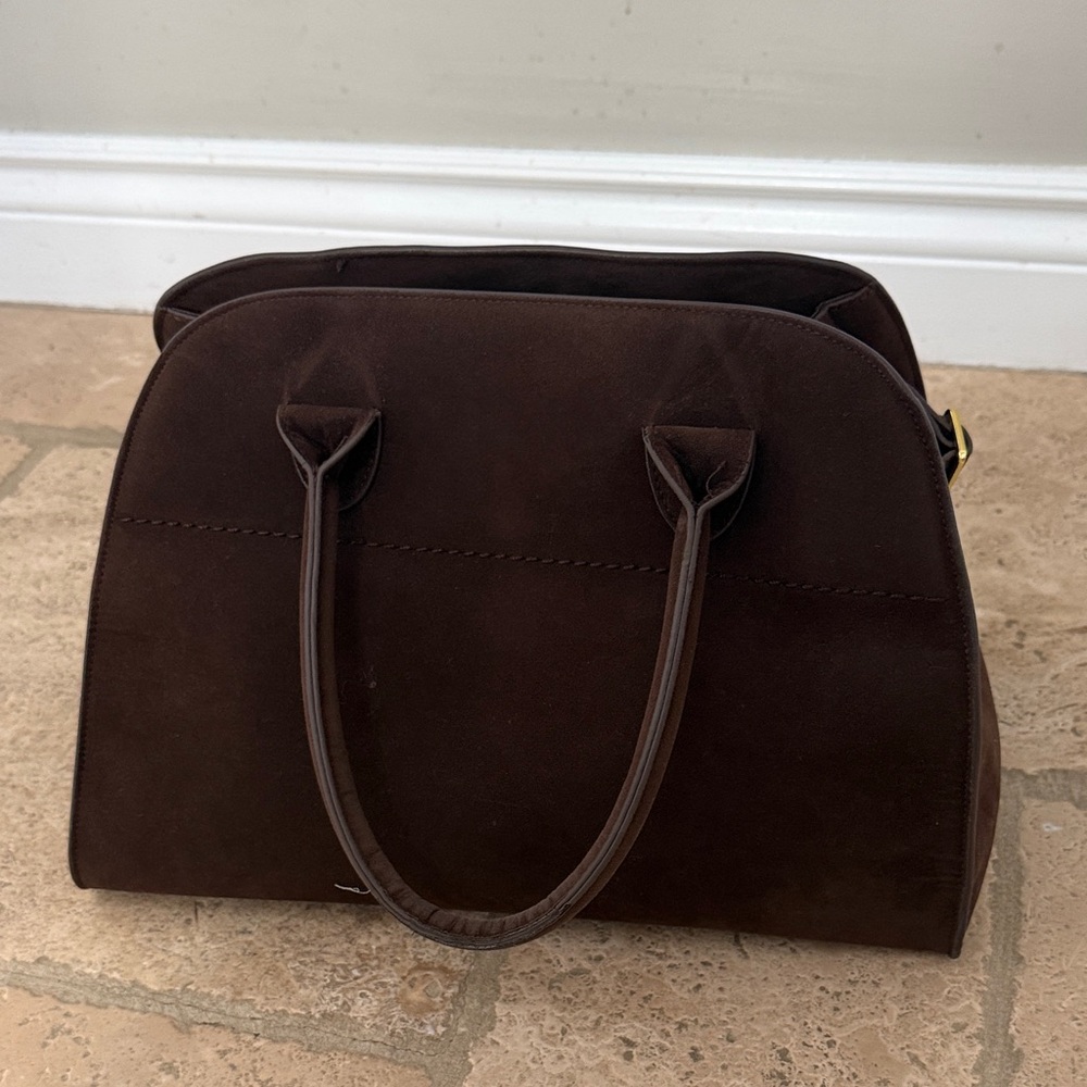Elegant Brown Suede Handbag